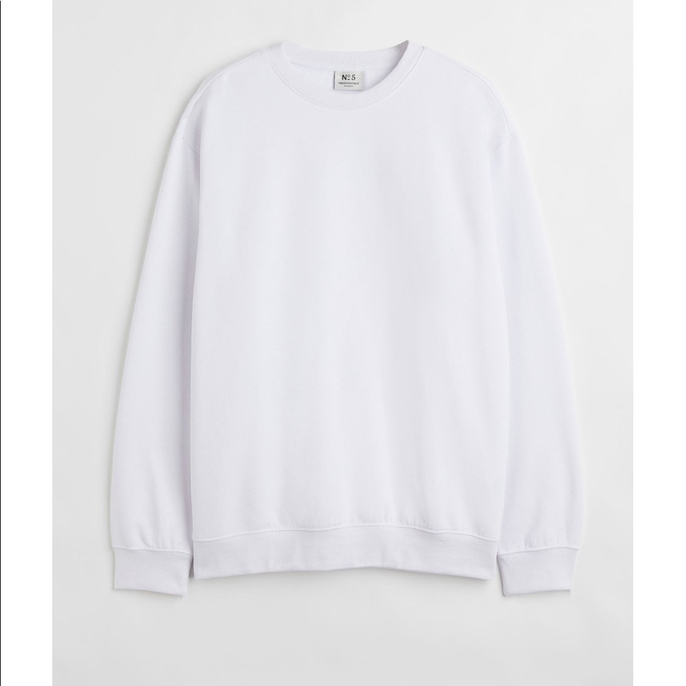 White H&M Relaxed Fit Sweatshirt